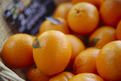 Close-up of oranges in market