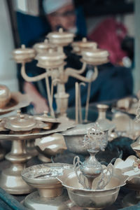 Close-up of food served on table in restaurant