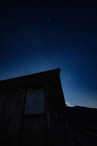 Low angle view of building against sky at night