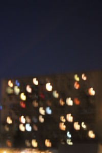 Defocused lights in city at night