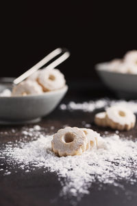 Close-up of cookies on table