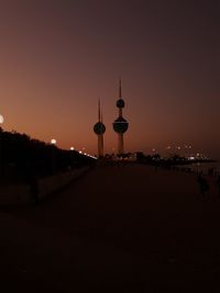 Street light in city during sunset