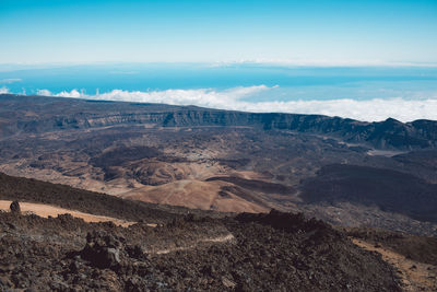 Scenic view of dramatic landscape against sky