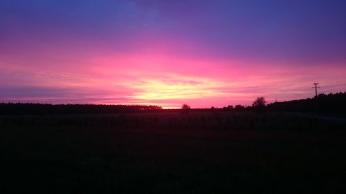Scenic view of landscape at sunset