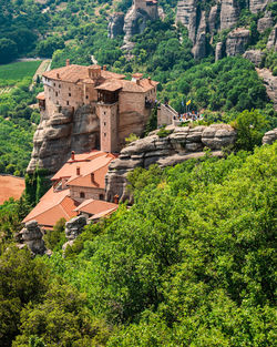 Roussanou or santa barbara monastery in meteora in greece