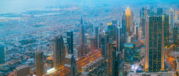 High angle view of cityscape