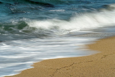 High angle view of sea waves