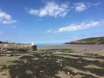 Scenic view of beach against sky