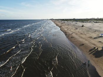 High angle view of beach against sky