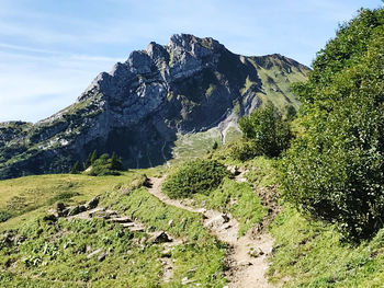 Scenic view of land against sky