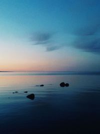 Scenic view of calm sea at sunset