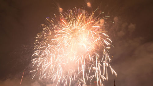 Low angle view of firework display