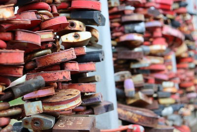 Full frame shot of padlocks