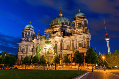 View of cathedral against blue sky