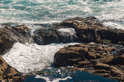 Rock formation on sea shore