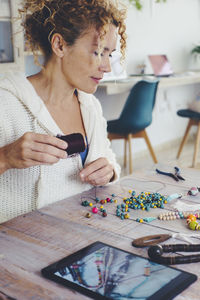 Female friends working at home