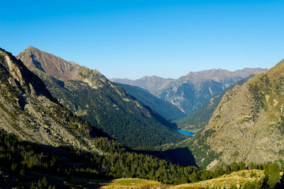 Nature and landscape of the spanish pyrenees, aiguestortes i estany de sant maurici, carros