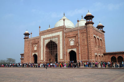 Gate to the taj mahal, crown of palaces in agra, uttar pradesh, india