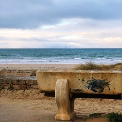 Scenic view of beach against sky