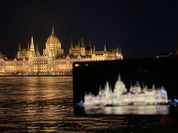 Illuminated city at night