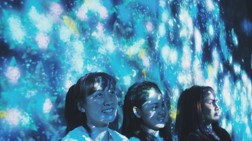 Young woman in aquarium