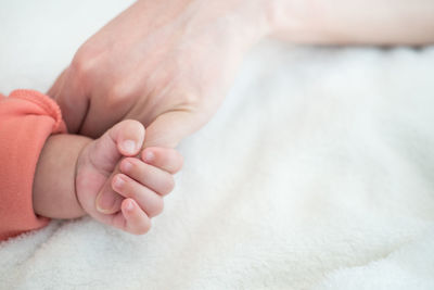 Close-up of baby hand