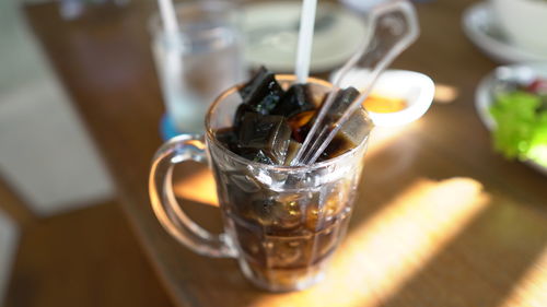 Close-up of drink on table