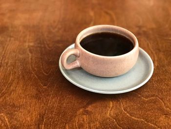 Close-up of coffee on table