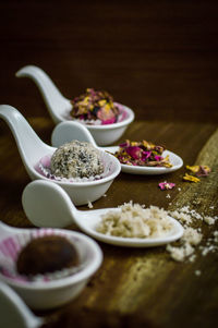 Close-up of food on table