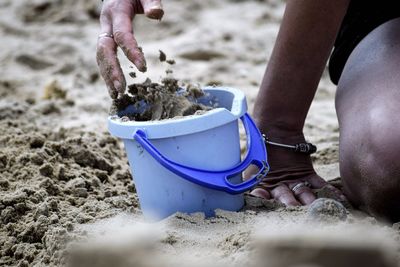 Close-up of man on beach