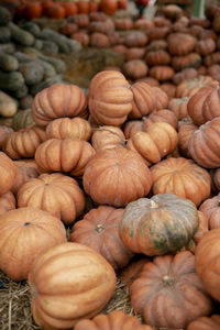 Full frame shot of pumpkins for sale at market stall