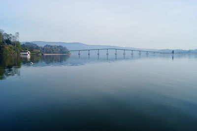 Bridge over river against sky