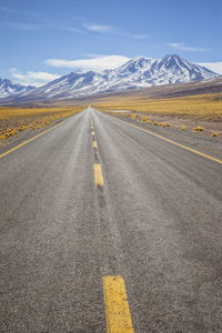 Infinity road in chilean highlands