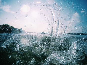 Full frame shot of wet window