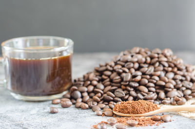 Close-up of coffee cup on table