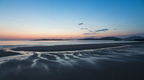 Scenic view of sea at sunset