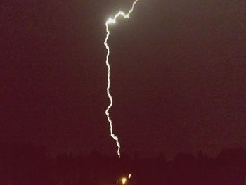 Low angle view of illuminated lightning