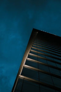 Low angle view of building against sky at night