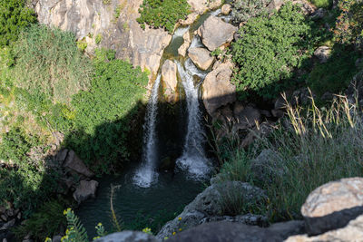 Scenic view of waterfall