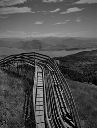 High angle view of bridge