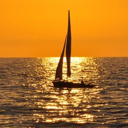 Scenic view of sunset over sea