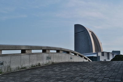 Low angle view of modern building against sky