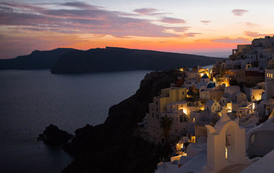 Panoramic view of sea against sky during sunset