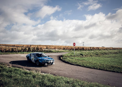 Car on road against sky