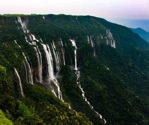Scenic view of waterfall