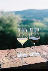 Close-up of wineglass on table