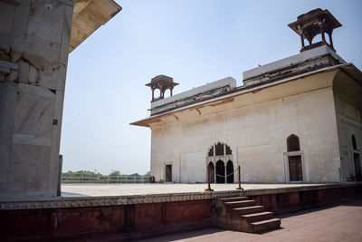 Architectural details of lal qila -red fort situated in old delhi, india, view inside delhi red fort