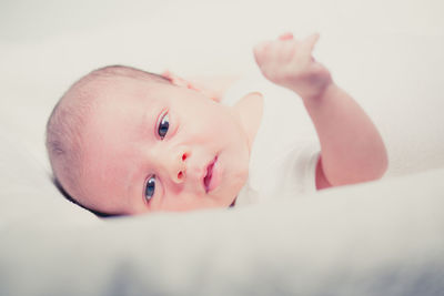 Close-up portrait of cute baby