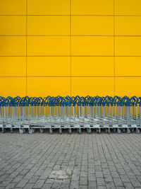 View of luggage carts