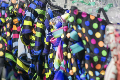 Close-up of multi colored for sale in market